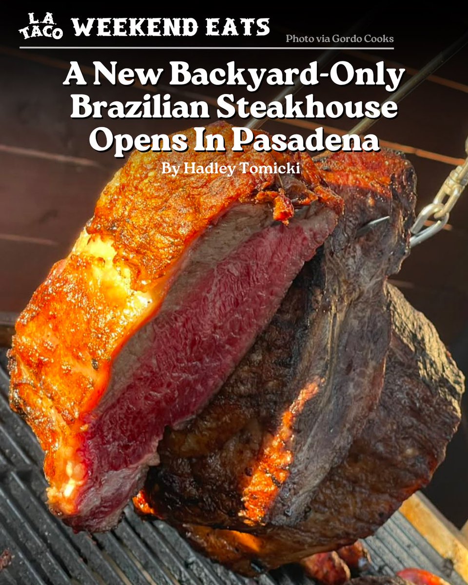 LATACO's tweet photo. “I am trying to recreate an atmosphere that is very close to a backyard barbecue in Brazil,” the chef tells L.A. TACO. “People can expect good music, lots of protein: beef ribs, steaks, sausages, and veggies."

The full weekend guide: https://t.co/LcZIUuKj1G

By Hadley Tomicki https://t.co/hrhRp5lZFr