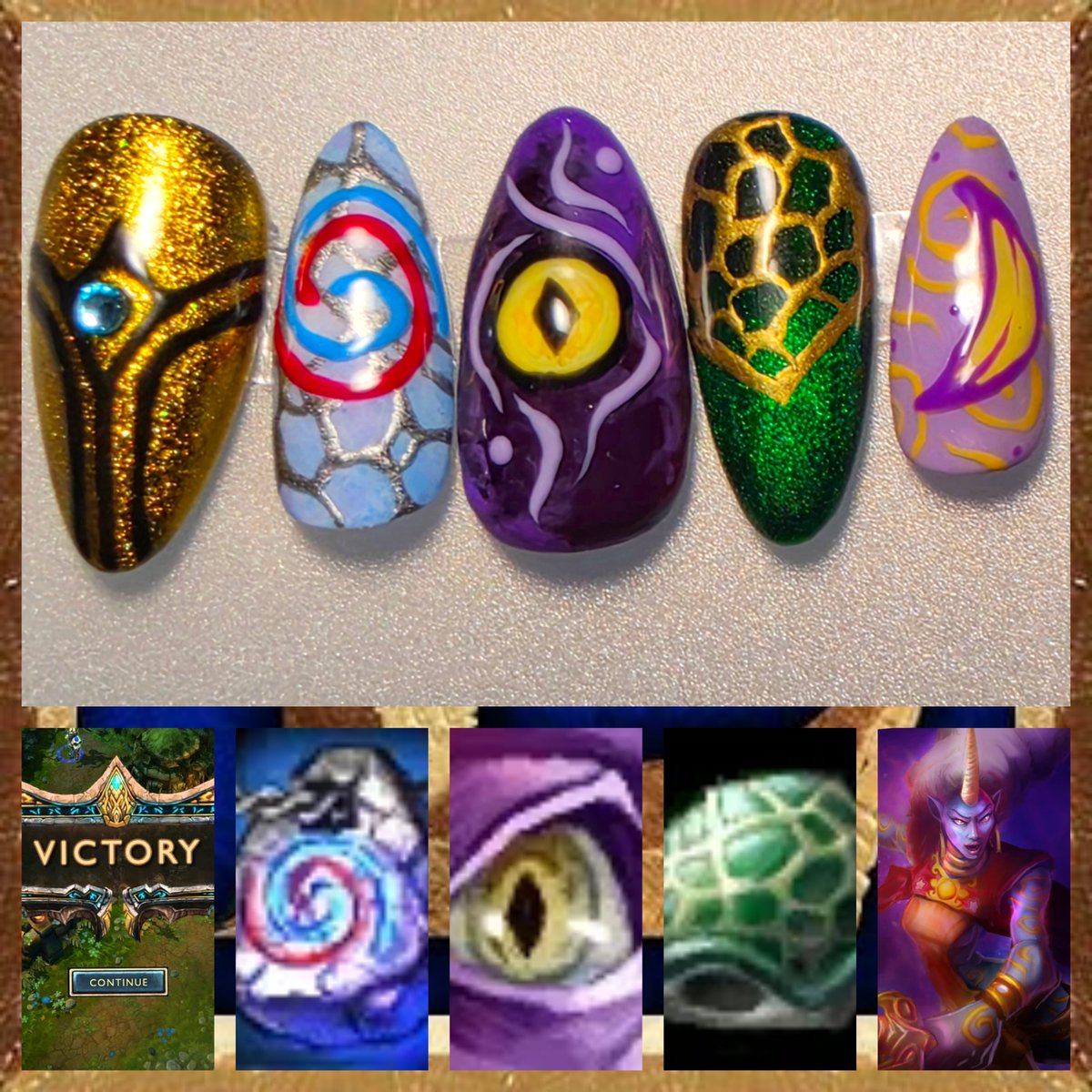 SprFst's tweet photo. Still having fun with nail art, so here are some @LeagueOfLegends classic inspired nails ~
#leagueoflegendsclassic #leagueclassic https://t.co/9KodmiDM0U