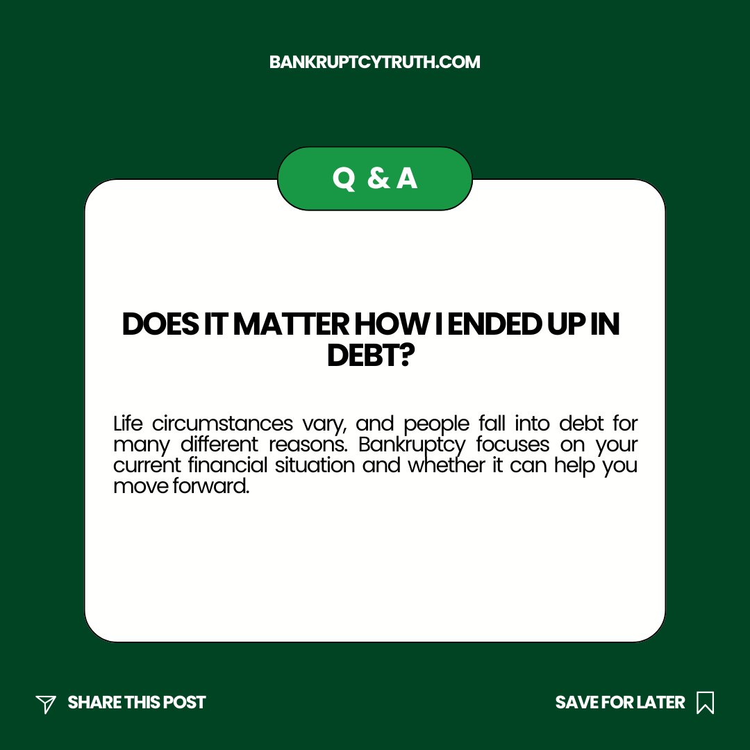BankruptcyMinn's tweet photo. #FAQFriday 💡

There is no single reason why people experience financial hardship. Medical bills, job changes, divorce, unexpected expenses, or credit card debt can all contribute.

Bankruptcy focuses on where you are today and your path forward. https://t.co/izpuyF7gck