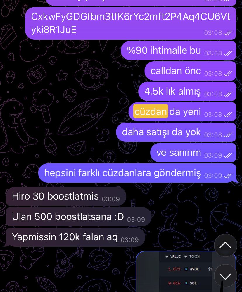 Cyiko_'s tweet photo. @cryptoaeonn @sezorock 130kda aldım 10 dakika sonra cüzdanını görünce sattım %15 tutup farklı cüzdanlara bölmüştü bile  ben 15x kaçırdım ama belliydi bunu yapacağı https://t.co/5uJrpDFv5S