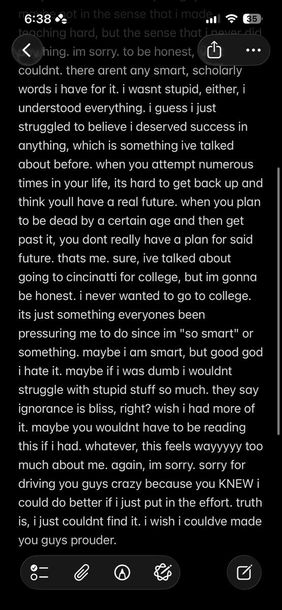 sha_deez's tweet photo. going back and reading the notes i started writing one night when i decided i was gonna kill myself eventually, this one was to my teachers and damn im so right about all of this i AM terrible and i CANT do anything https://t.co/9BDj7sTBQY