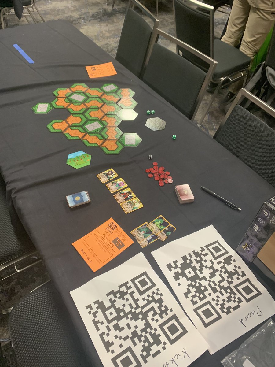 Vtuber_Mira's tweet photo. First day at #gencon playtesting in First Exposure Playtest Hall! More playtesting of Rise of the Forest tomorrow 12-4 https://t.co/GEtUr4AucV