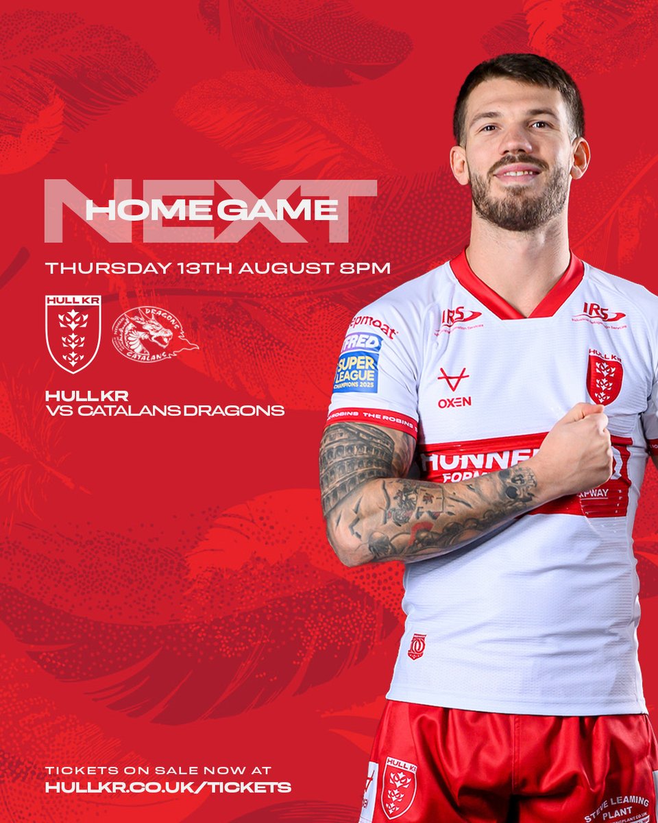 hullkrofficial's tweet photo. We face Catalans Dragons in our next home game and tickets are on general sale now! 🏡

Secure your seat here 👉 https://t.co/3fzOji1KKP

#UpTheRobins🔴⚪️ https://t.co/ZZBUqBSy0m