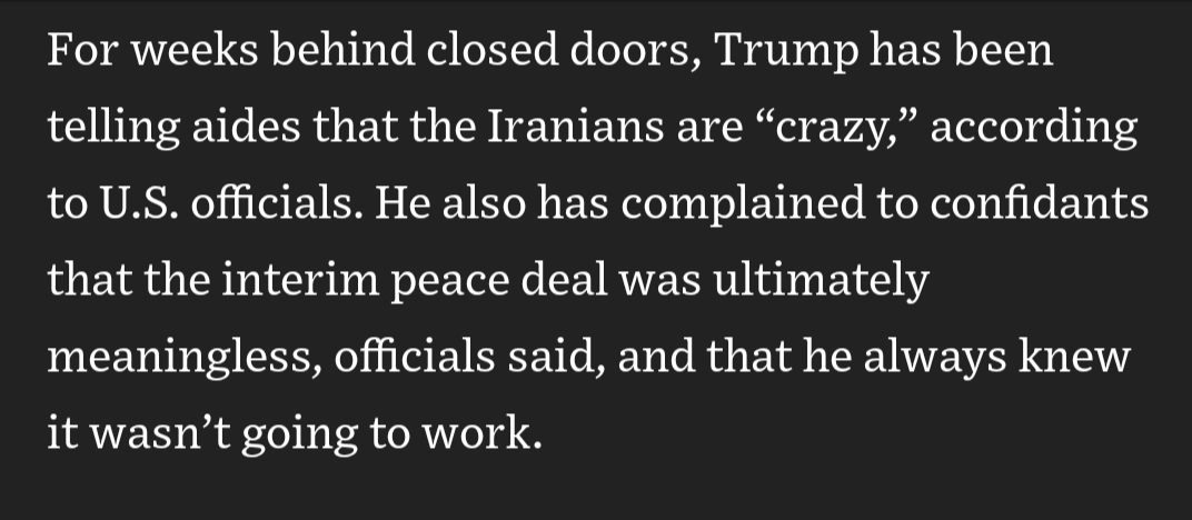 SidPolitics's tweet photo. Trump is fundamentally a materialist. He understands the motivations of the elites in Venezuela, Russia, China, even North Korea.

But the IRGC are not materialists. He's not wrong they're "crazy" but it's an insanity born from religious fanaticism, something he doesn't get. https://t.co/b0kC2YxsA5