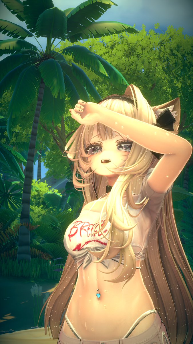 Miyu_VR's tweet photo. 何で今日もこんなに暑いの。。。
#VRChat 
#VRChatPhotography https://t.co/PnrWbCH1iL