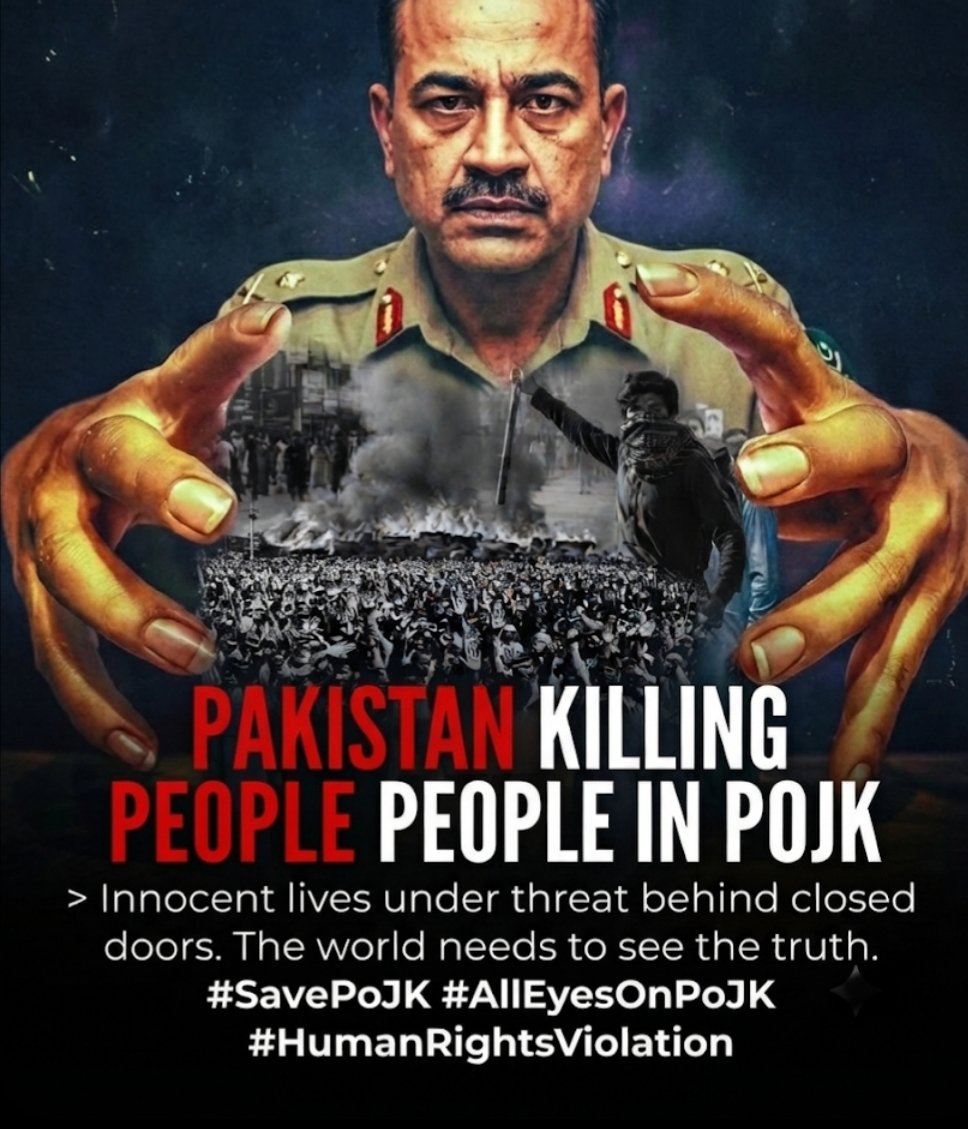 mintu_prasad20's tweet photo. PAKISTAN KILLING PEOPLE PEOPLE IN POJK
Innocent lives under threat behind closed doors. The world needs to see the truth.
#SavePoJK
#AllEyesOnPoJK
#HumanRightsViolation https://t.co/jYThEfiYWF