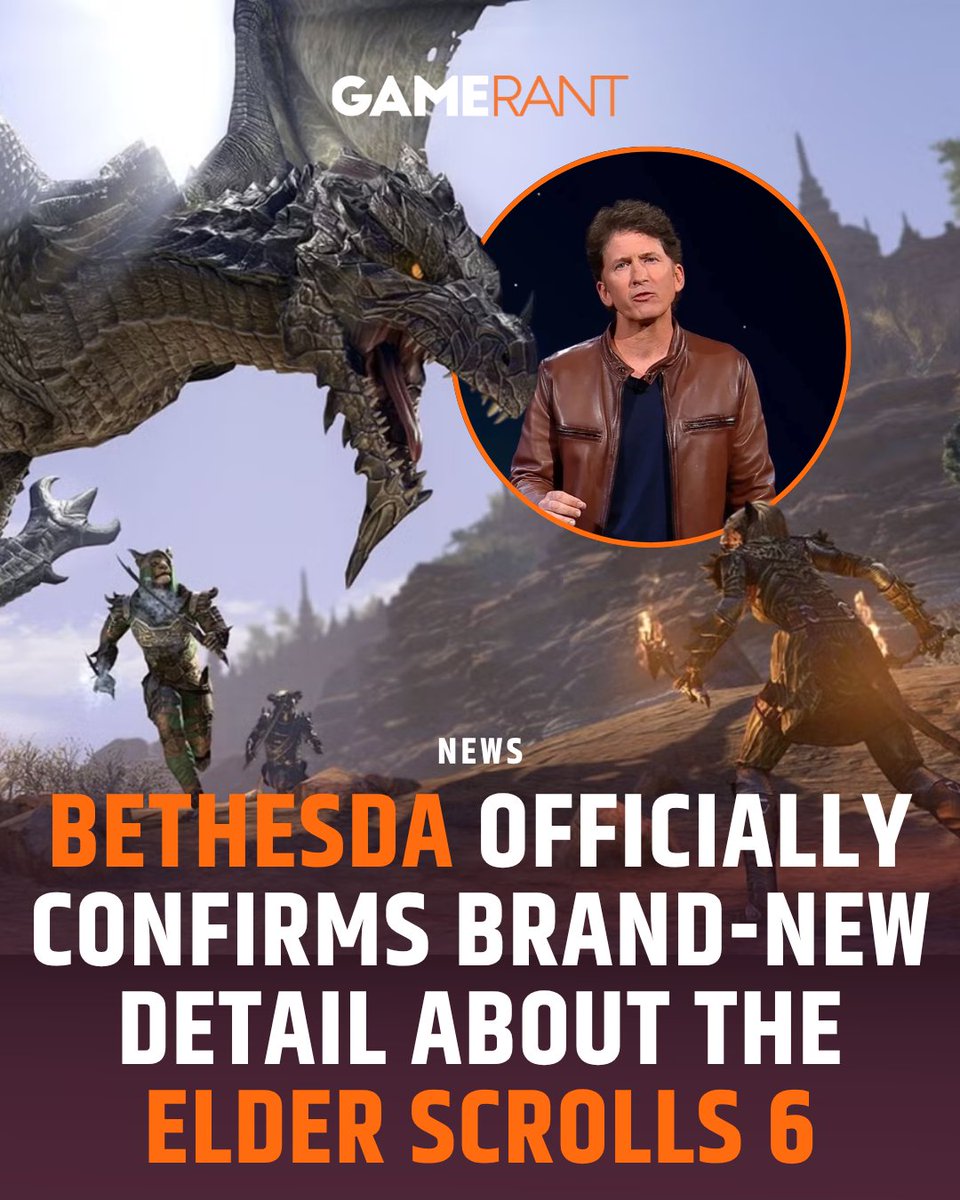 GameRant's tweet photo. The Elder Scrolls 6 is built on Creation Engine 3, the next evolution of Bethesda's in-house engine (only Starfield used CE2). It'll power TES6 first, then Fallout 5. Insiders still point to a 2028-2029 window. How are you feeling about the wait? https://t.co/zgIAw2uStP https://t.co/Nyr7Cgr4F1