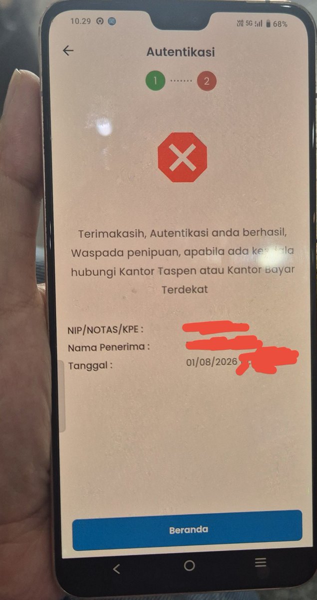 butt3rflydr4gon's tweet photo. Halo @taspen , app mu ini aneh. Udahlah autentikasi ibu saya gagal berkali2. Sekalinya ada tulisan berhasil tapi tanda silang merah. Jadi ini berhasil atau belum? https://t.co/1NhLxhS4e1