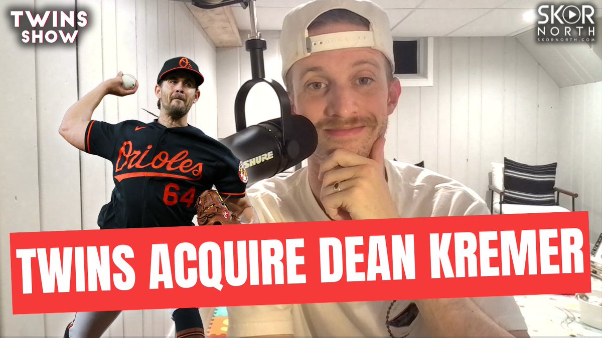 SKORNorth's tweet photo. 🚨 ANOTHER TWINS TRADE 🚨

– The Twins grabbed starting pitcher Dean Kremer from Baltimore
– Why are the Twins jumping on trades before the deadline?

@DexsTweets is live on a Friday Night and has thoughts! Stream below ⬇️ https://t.co/RF5397aX4L