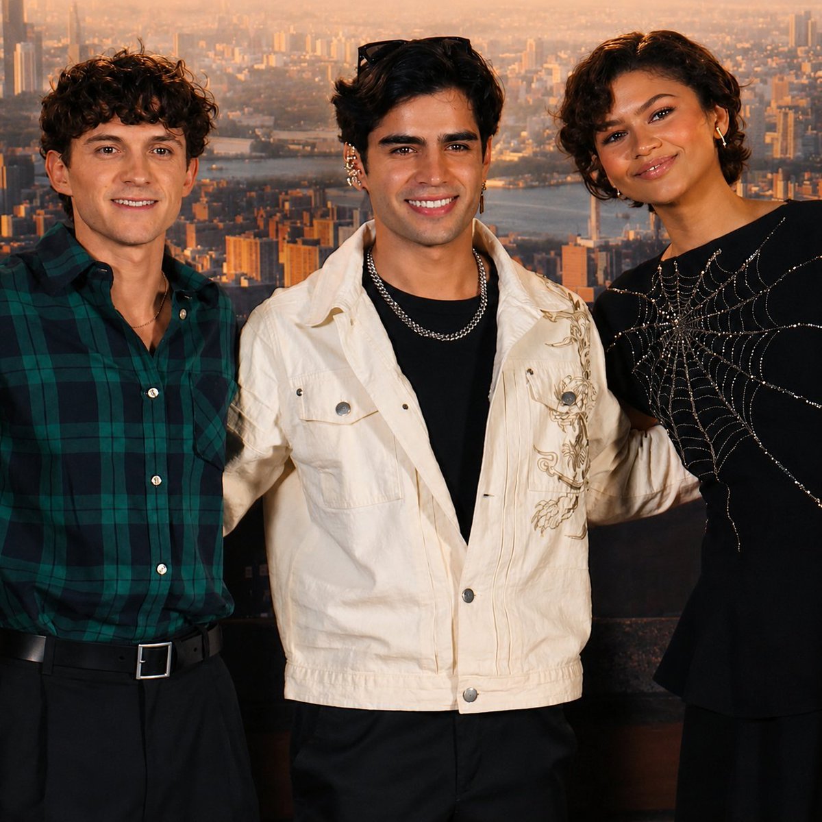 _RCulturaPop's tweet photo. Aarón Mercury (@ArnMercurio) junto a Tom Holland y Zendaya 

#SpiderManUnNuevoDía 🕷️ https://t.co/B80phnSk79