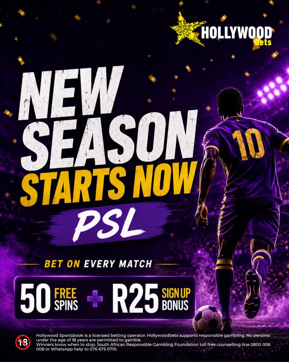 Ziggy_Diver1's tweet photo. The PSL is back. ⚽🔥🇿🇦

I just placed a bet with Hollywoodbets! Tap the link to see my bet https://t.co/M8H4ZY93by OR use 1399233938 in the betslip

👉 https://t.co/AxM7np5Aot

18+ Only. Ts &amp; Cs Apply. Please Gamble Responsibly. https://t.co/rNcSI1HLx0