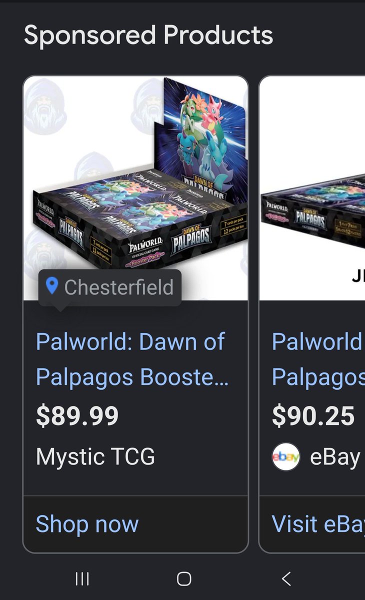 Wiley_West's tweet photo. @SpielerTCG @Palworld_EN Cheaper than this card shop. Oh goody it's $40 off $200. It's show $89 on the search results. Also if your box says palWORD on the top right, it's a misprint and keep that sealed. https://t.co/rHsfdJCa2F