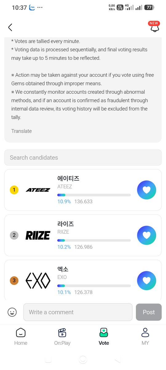 EXOVotingVNF's tweet photo. EXO dropped to 3rd place. Vote for EXO now! 🆘🆘🆘🆘
#EXO @weareoneEXO 
GAP 10K vote🥲 https://t.co/4WQDcdkwVo
