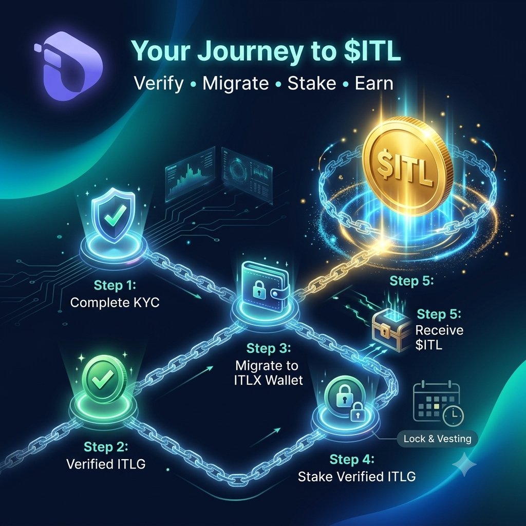2Darkcandy's tweet photo. The path to $ITL starts with becoming a verified user. Complete KYC, migrate your Verified ITLG to the ITLX Wallet, choose your staking plan, and earn $ITL based on your commitment. Every step helps build a stronger ecosystem. #InterLink #ITL #ITLG https://t.co/dmyDjvM8kd