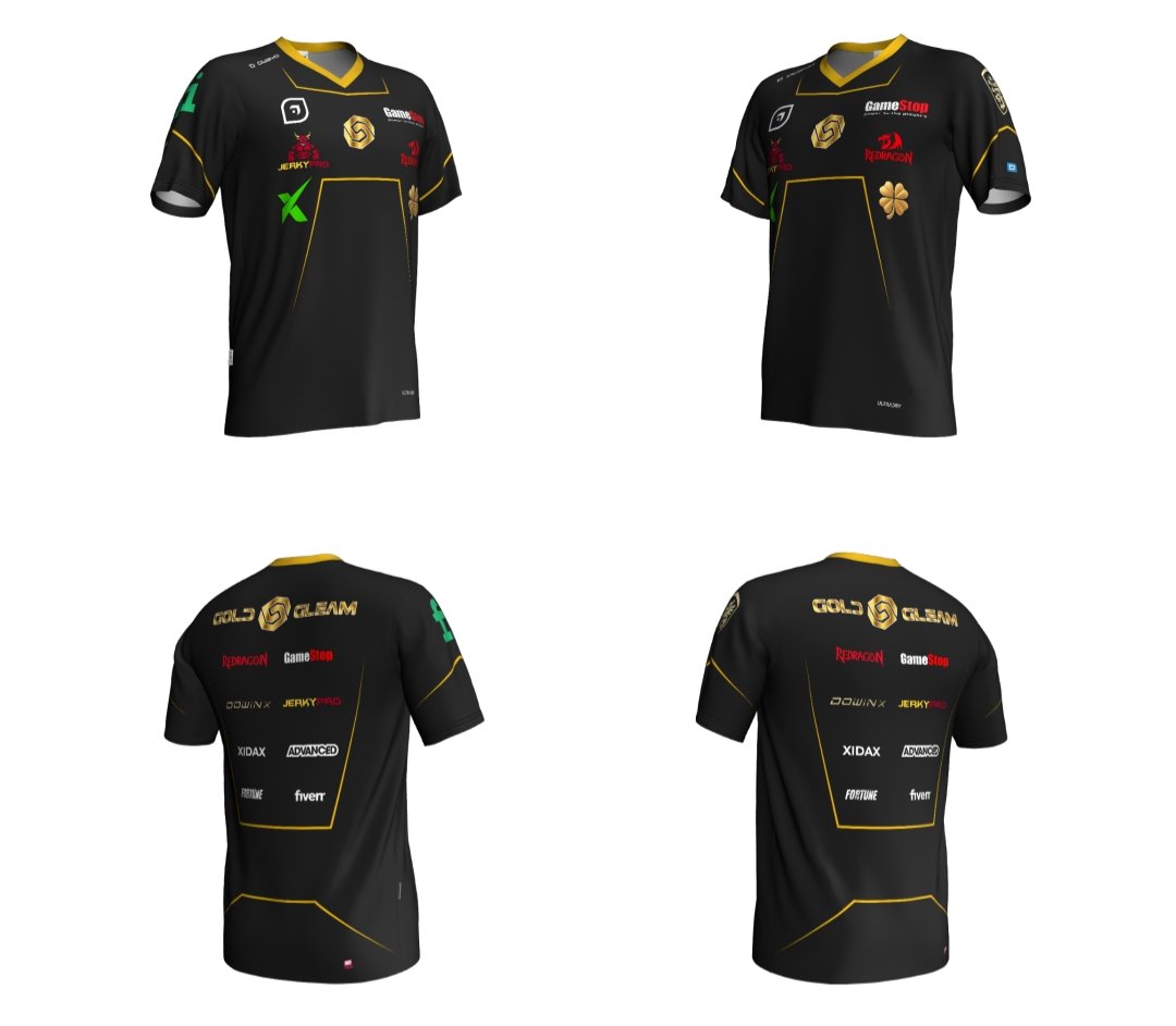 GGgoingup's tweet photo. Check out our new and improved Official Gold Gleam Esports Jerseys! https://t.co/ddcSFzqijH