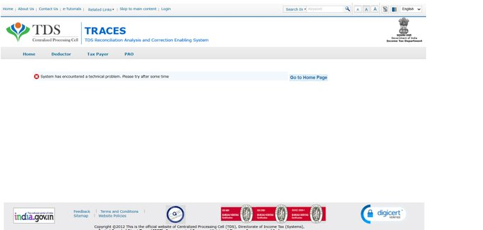 CanadaMoment's tweet photo. Traces Portal is Down Since Morning.

Not able to open 26AS, It requires Multiple Attempt to View 26AS.

IncomeTaxIndia Kindly Fix This as soon as Possible. https://t.co/2iuScpBN4s