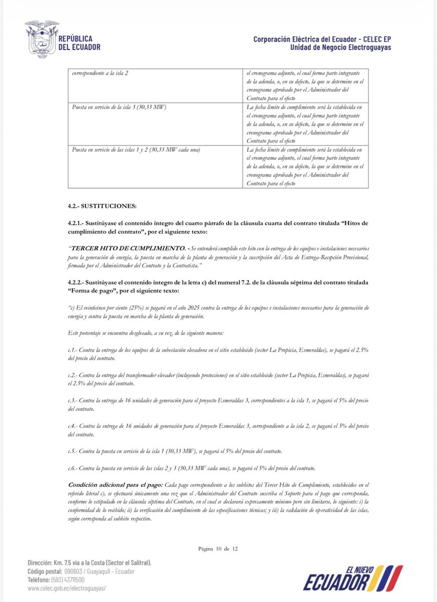 alvatin18's tweet photo. Este es precisamente el argumento estrella de la @BancadaADN para encubrir a Inés Manzano, a pesar de su manifiesta responsabilidad política por ATM y PROGEN.

En el periodo de Manzano, CELEC, a través de una adenda firmada el 12 de enero de 2025, pagó a PROGEN $34,7 millones por el contrato de Quevedo hasta el 7 de marzo de ese año, mientras que con otro contrato modificatorio, suscrito el 11 de febrero de 2025, el Estado pagó otros $13 millones a ATM por entregas parciales de generadores, hasta el 27 de mayo de 2025.

Vergüenza de representantes tiene el Ecuador: semianalfabetos funcionales a la impunidad.