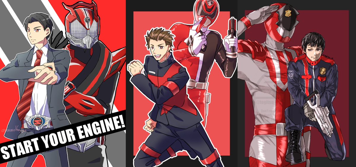 togitsu_sh's tweet photo. 過去絵でソーリーなんですが、変身前後描いた絵が全員警察なの激熱 https://t.co/rO5S2zN49r