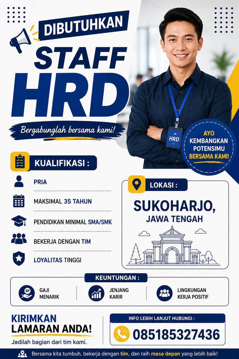 lenii2mc's tweet photo. DIBUTUHKAN SEGERA!!

#lokersoloraya #lokersukoharjo #loker https://t.co/1iJRm9cNae