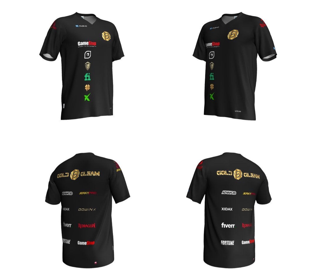 GGgoingup's tweet photo. Check out our new and improved Official Gold Gleam Esports Jerseys! https://t.co/ddcSFzqijH