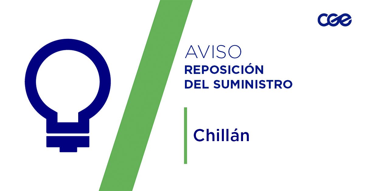 CGE_Clientes's tweet photo. Informamos a nuestros clientes de los sectores Madrid, Oviedo, 4 Sur, 3 Sur, Huambalí; en la comuna de #Chillán, la normalización del servicio. Verifica tus automáticos, si continúas sin energía, comunícate con tu número de cliente a nuestros distintos canales de atención 📲 y te ayudaremos a solucionar el problema.