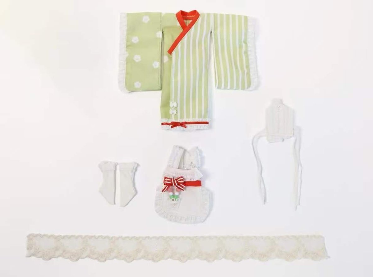 hoshiyume_bjd's tweet photo. 🌟新着商品のお知らせ🌟
NO.612 Dressloom Street 製 衣装セット「和風メイド」のご紹介です。

🍡カラー
グリーン、ミント

🍵サイズと価格
・1/12〜1/8サイズ
￥：3,000円(税込) https://t.co/Z5s8nWmy4w