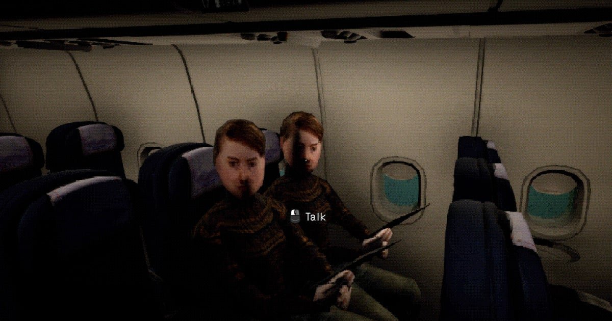 rockpapershot's tweet photo. Serve refreshments and spot demons in Night Plane, a PSX-style horror job sim about being a flight attendant in 1999. https://t.co/JsylxBdxvF https://t.co/trlAk2vhgh
