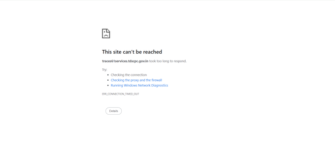 CanadaMoment's tweet photo. Traces Portal is Down since last 4 Hours.

Without actual TDS amout how people will able to file their return.

IncomeTaxIndia not responding on this issue, they have choose silence over accountability.

nsitharaman nsitharamanoffc Please intervene and sort this issue as early https://t.co/q8USU7WJHI