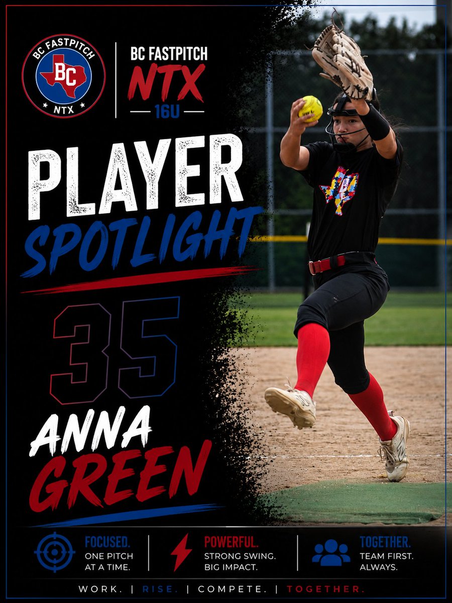 BCPremierNTX's tweet photo. 🥎 Anna Green | Class of 2030
📍 Birdville HS
💪 2B/RHP
📚 4.0 GPA

⭐ Memory: Championship-winning 3-run triple in 10U

🎯 Goal: Reach 65 mph this fall

🎉 Fun Fact: Learning to play guitar

#BCPremierNTX #Fastpitch https://t.co/2sX84UxSDw
