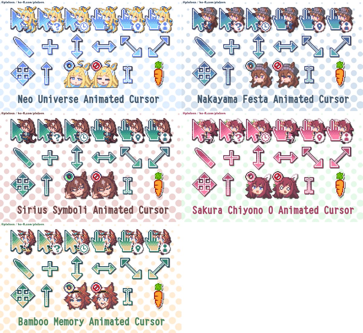 pixloen's tweet photo. cursor release!!

- neo universe
- nakayama festa
- sirius symboli
- sakura chiyono o
- bamboo memory

downloads can be found on my profile~
(all-in-one not updated, will fix soon) https://t.co/2X8UFf8L4e