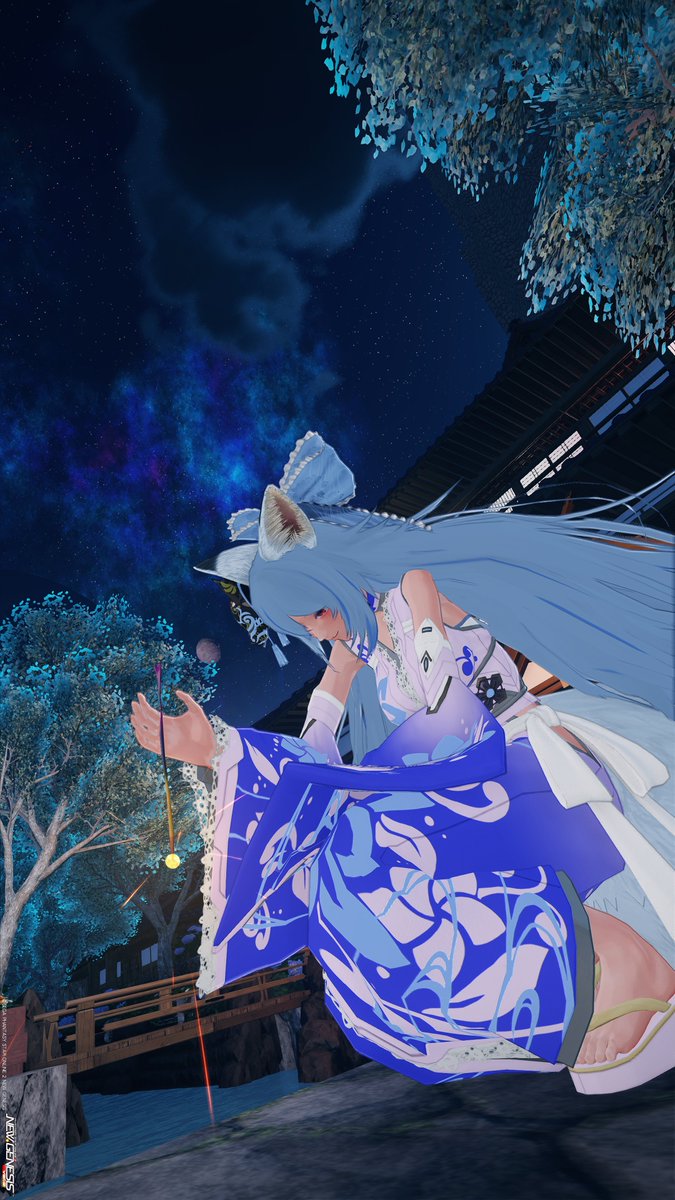 FeverRappy's tweet photo. 花火の日🎆夜上げこんこ～ん🦊♪

#PSO2NGS_SS #花火の日 https://t.co/BlXwyaxm19