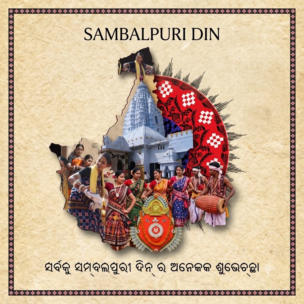 RochisDey's tweet photo. Happy #SambalpuriDay! ❤️

Proud of our language, culture, handloom, and heritage. A heartfelt tribute to Guru Satyanarayan Bohidar on this special day.

ଜୟ ସମ୍ବଲପୁରୀ | ଜୟ ମା’ ସମଲେଇ! 🙏🚩 https://t.co/HNxzAMaAvg