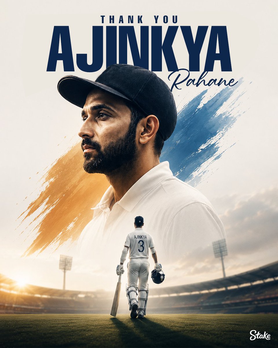 StakeIND's tweet photo. Thank you, Ajinkya Rahane 🙏

From the Gabba masterclass to a career of quiet resilience, Cap 278, signing off the game with 8,414 international runs and a legacy of grit. A true team man, always. #ThankYouRahane

Tell us your favourite Rahane moment in the comments 👇 https://t.co/WGxYgau2ug