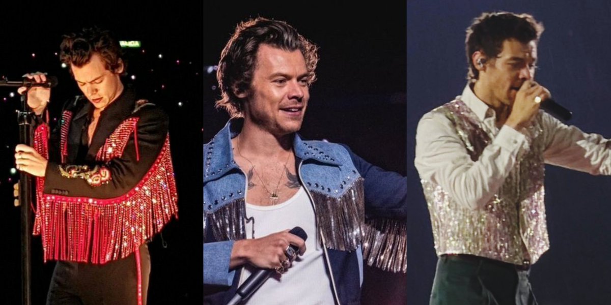 speaknow_louis's tweet photo. los outfits de harry en méxico siempre llevando brillitos, porfavor 🧚‍♀️✨️ https://t.co/WBE3bvCZSc