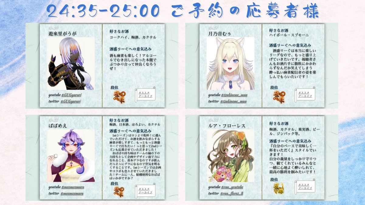 sakamoleague's tweet photo. 卓組その②
☆2nd season 応募者リストはコチラ！✨
https://t.co/JF4q5gR1se https://t.co/qBxHgsEXE2