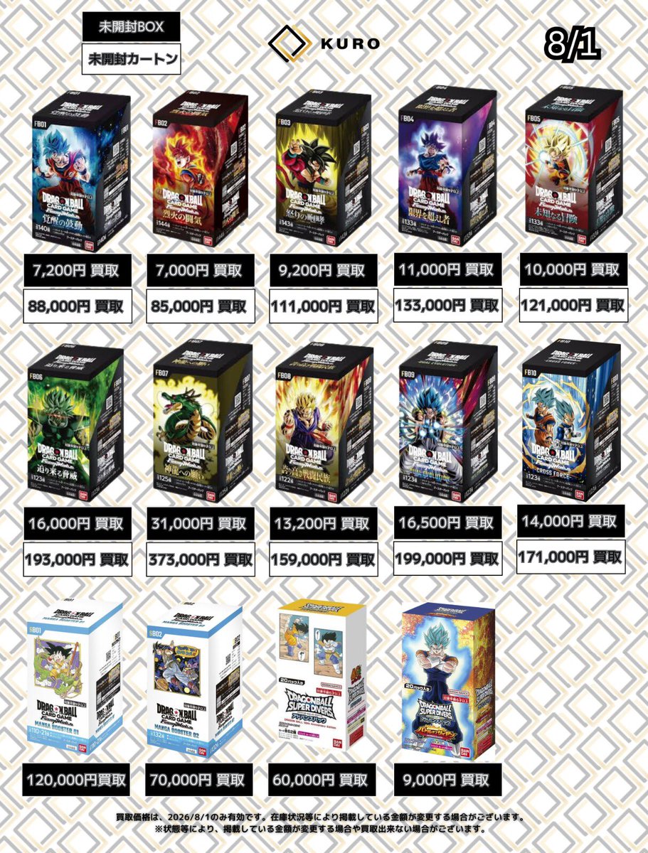 TokuCD20枚まとめ売り 8/1🐉フュージョンワールド🐉買取価格】 🐉BOX🐉【未開封BOX/未開封