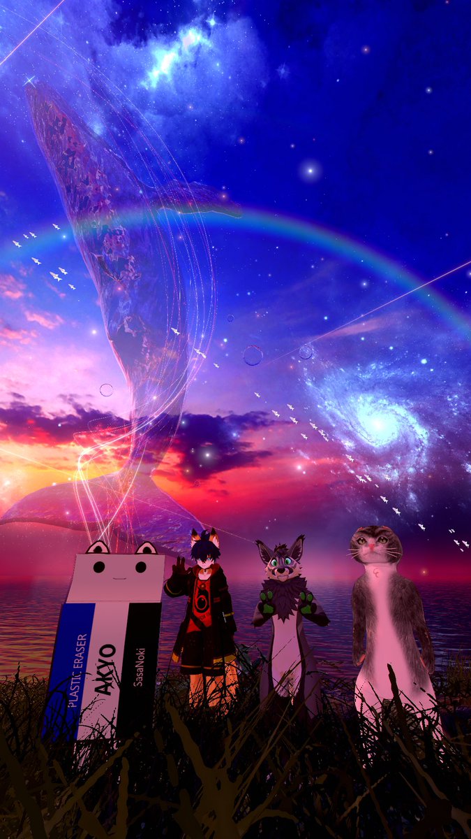 wolf_boy4's tweet photo. VRchatの世界観たまんないねぇ☺️

みんなとワイワイお話出来たり、ゲームできたりと楽しみ方色々😀

ハマる理由がわかったわぁ✨️

 #VRChat https://t.co/HcE3EWzgy5