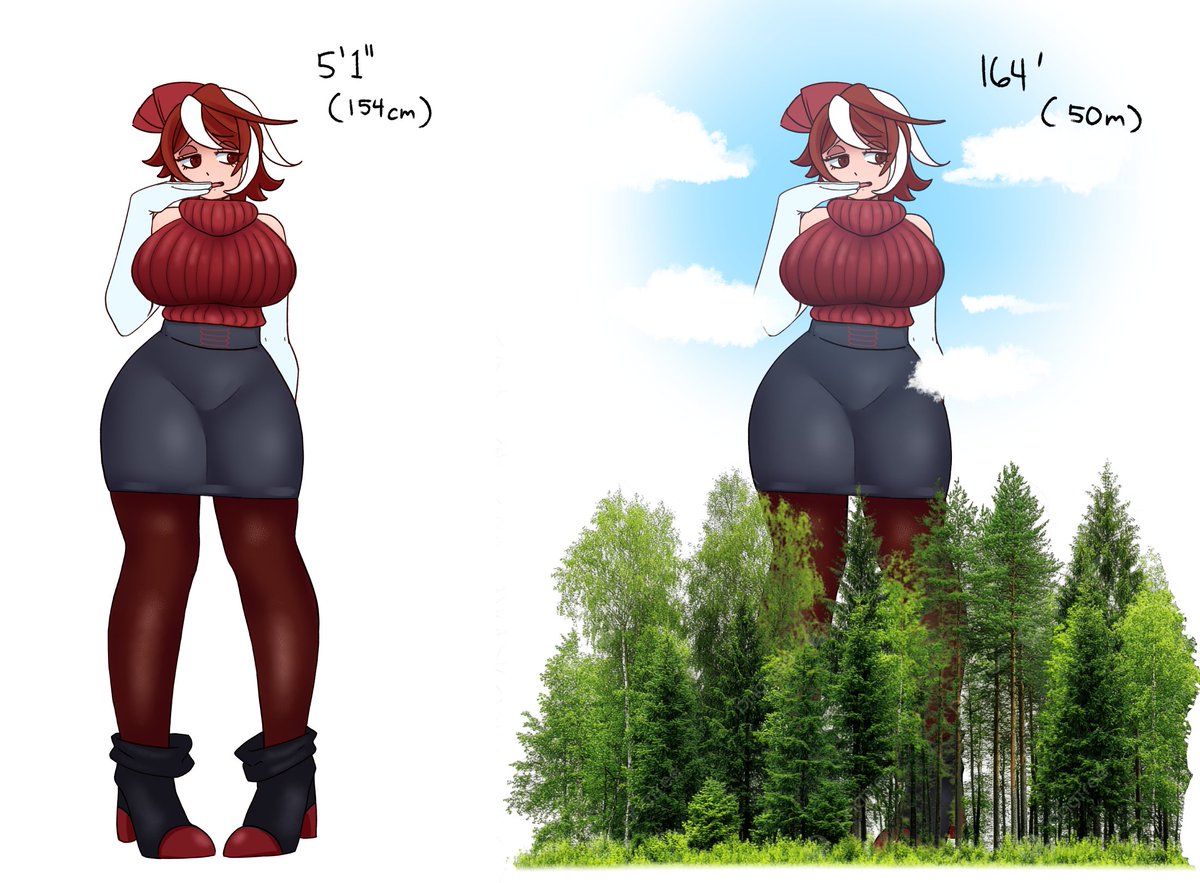 Its_Delishi's tweet photo. I really like when the clumsy short office lady can outgrow everyone.
Unfortunately, she’s just as clumsy when she’s a giant.
But I'm sure everyone would want a piece of this Shepherd’s Pie. https://t.co/nGZuARPzzK