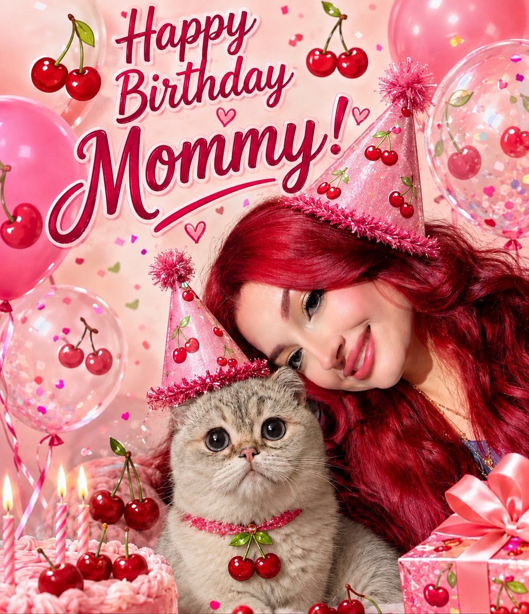 itssugz's tweet photo. happy birfday mommy😻🍒🌸🎊 @MlSSVULGAR https://t.co/Df8DXymMPH