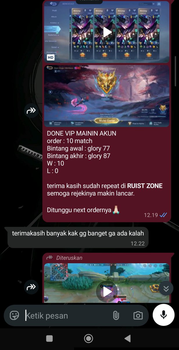 chzeriist's tweet photo. #testiruizZ JOKI / VIP ML SEASON 41 

121.  Glory 10 🌟 
122. Vip imo 5 match req floryn 
          W: 4      L:1
123. Vip glory 10 match req miyq 
          W: 10      L:0
124. Mythic 6🌟 req odette pharsa

Tanya tanya harga bisa langsung cek bio :› 
☎️ https://t.co/v2HZlte70N https://t.co/30eJ74rr8E