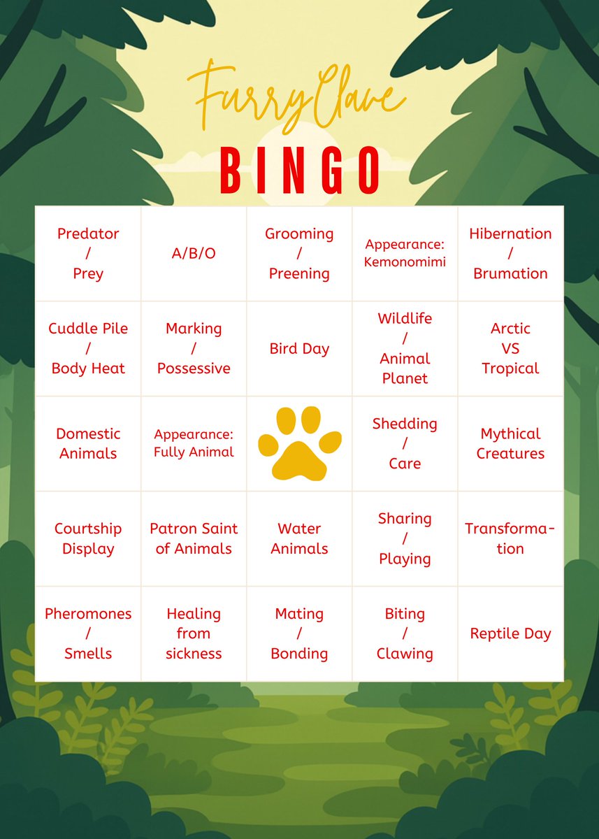 furryclave2026's tweet photo. Good day, everyone!
It's the 1st Day of August <3
Here's the Bingo Prompt for FurryClave Week <3 

-Mod Goose https://t.co/UXBTamrjYf