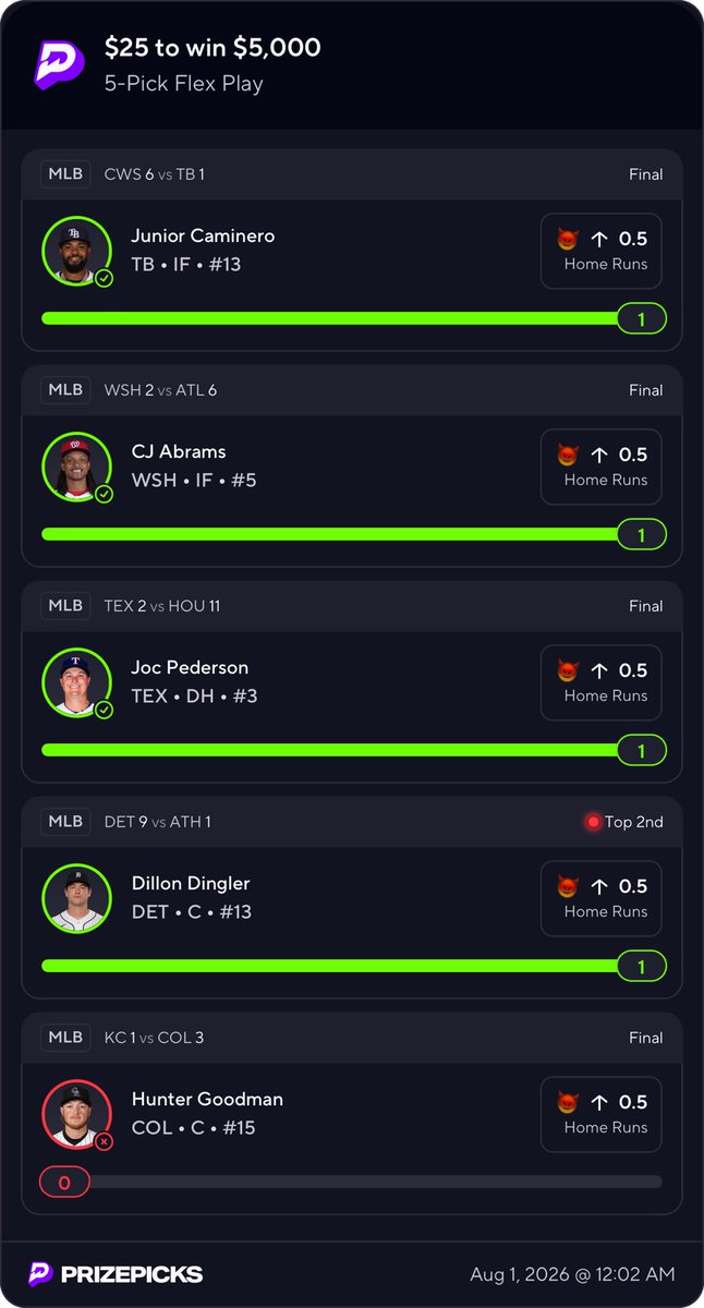 9ineSturdy's tweet photo. @MLBHR flex play for $500, ill take it https://t.co/ZGRHBWENea