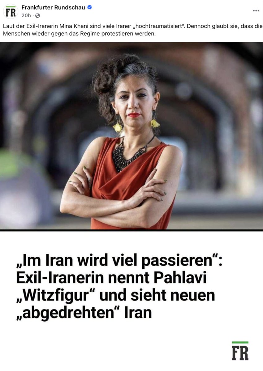 twittalisation's tweet photo. Sie ist keine Expertin, liebe ehemalige Kolleginnen und Kollegen. Sie haben jemanden interviewt, der Teil einer aktiven Branche ist, die Geflüchtete nach Deutschland bringt. Solche Akteure sind keine Iran-Expertinnen oder -Experten, sondern profitieren von einem Zustand, in dem ein demokratischer #Oppositionsführer nicht als erfolgreiche Alternative dargestellt wird.
Was sie hier sagt, ist Teil einer Diffamierungskampagne, die Sie als Journalistinnen und Journalisten erkennen müssen, wenn Sie nicht selbst Teil davon werden wollen.
Leider haben es viele Medien in Deutschland bislang nicht geschafft zu erkennen, dass genau diese Art „linker Lösungsangebote“ am Ende zur politischen Schwächung einer glaubwürdigen demokratischen Alternative für den Iran beiträgt. @fr  @MerkurStadt 
#IranKrieg