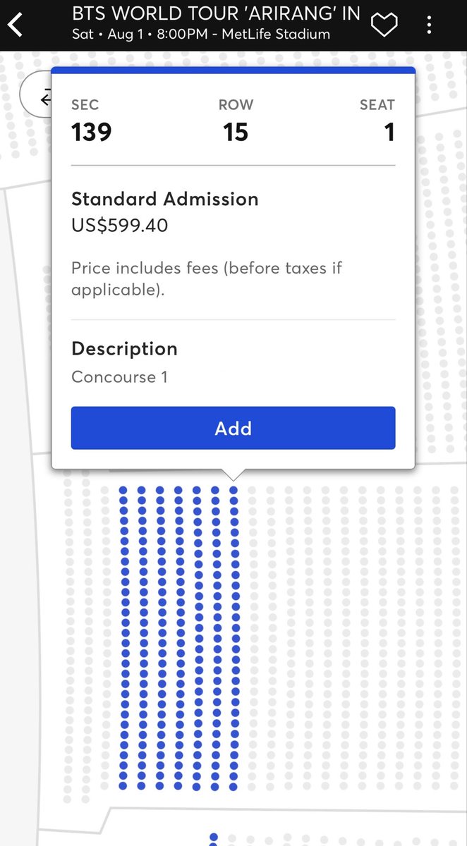 btsloyalist's tweet photo. 739 new 100s section tickets just popped up for New York Day 1!

A lot of these are the centre most section to the long side of the stage at the front!

The concert is tomorrow night! https://t.co/6RIbUJxPki