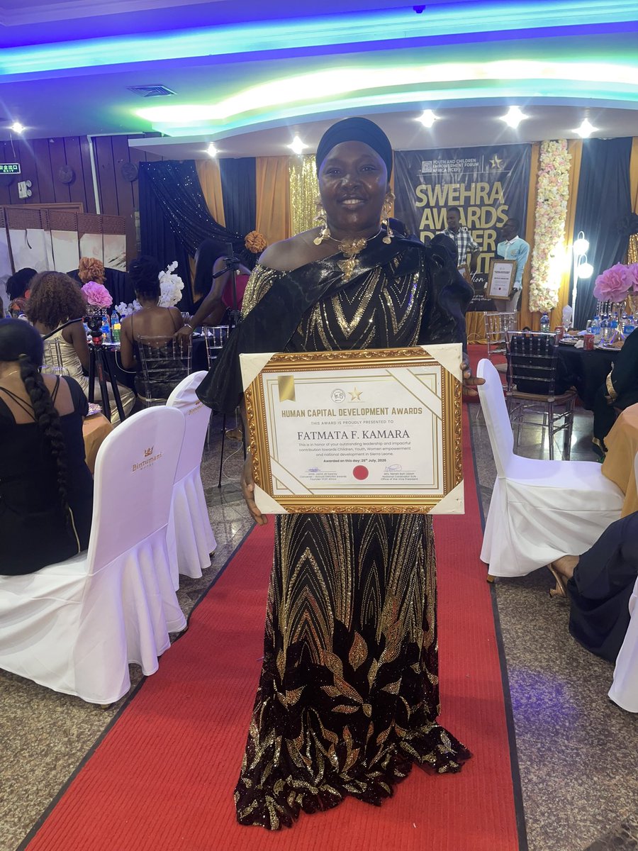 KamaraFathima's tweet photo. When my name was called, it wasn’t just once, it was twice. What an incredible honor to be recognized in two categories, the National Humanitarian Awards and Human Capital Development Award.

“Excellence is never achieved alone.”

The journey continues 💙🏆 https://t.co/d6rfmYMJBc