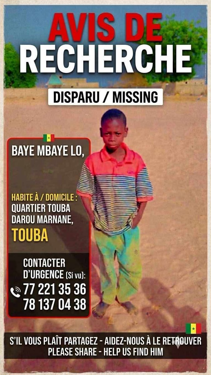 Avis de Recherche Senegal tweet media