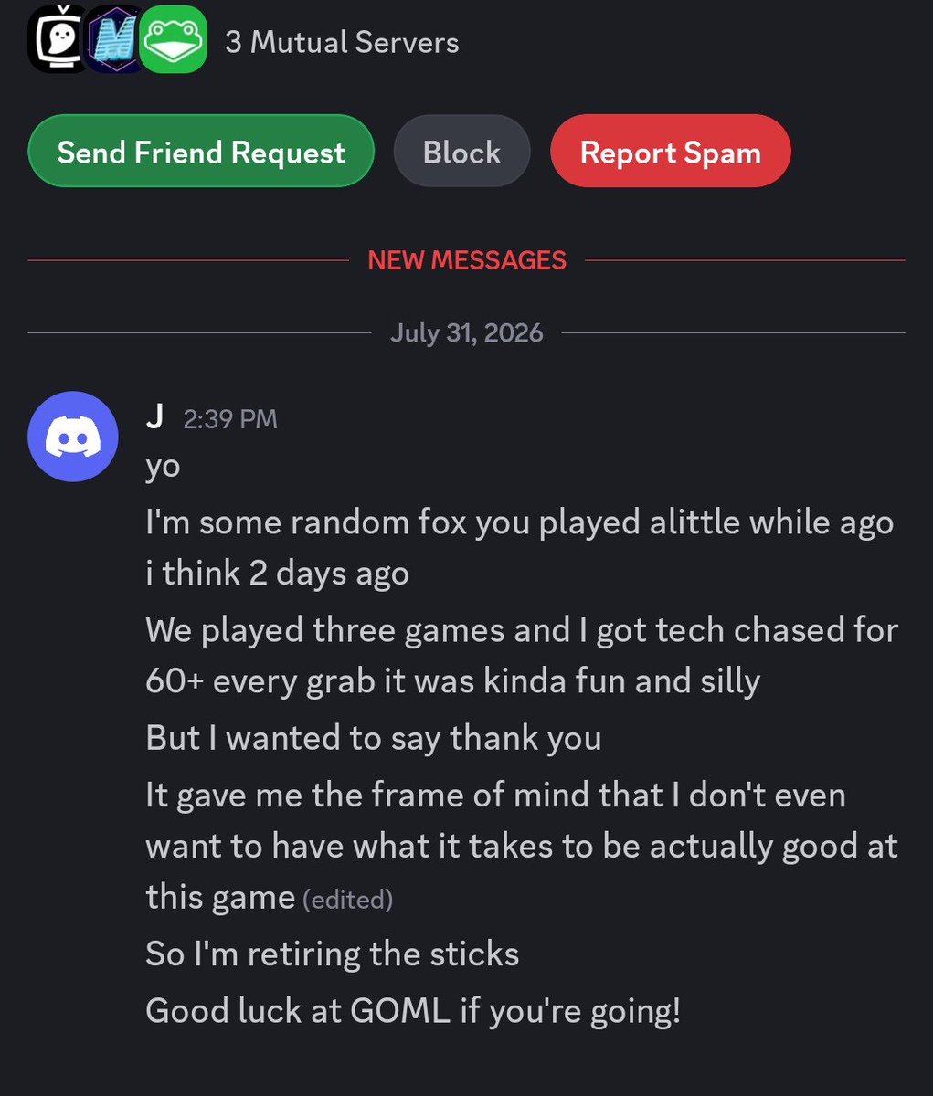 Sparkmelee's tweet photo. woke up to this message

bro's not even upset he just said "thank you i realized there's more to life than this shit" 😭😭😭💀 https://t.co/29VP9ypw8v