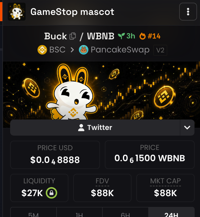 tranc3y's tweet photo. CTO on $Buck the GameStop mascot on BSC

GME distro'd to holders according to 
https://t.co/04mn9VhGab @webhogwatrs

Buck on SOL went to $70m back int the day

RWA szn in full swing, only @flapdotsh has the feature for holder distro.

ty for @Aurelius0121 helping lead the charge https://t.co/1BcPQN7PwR