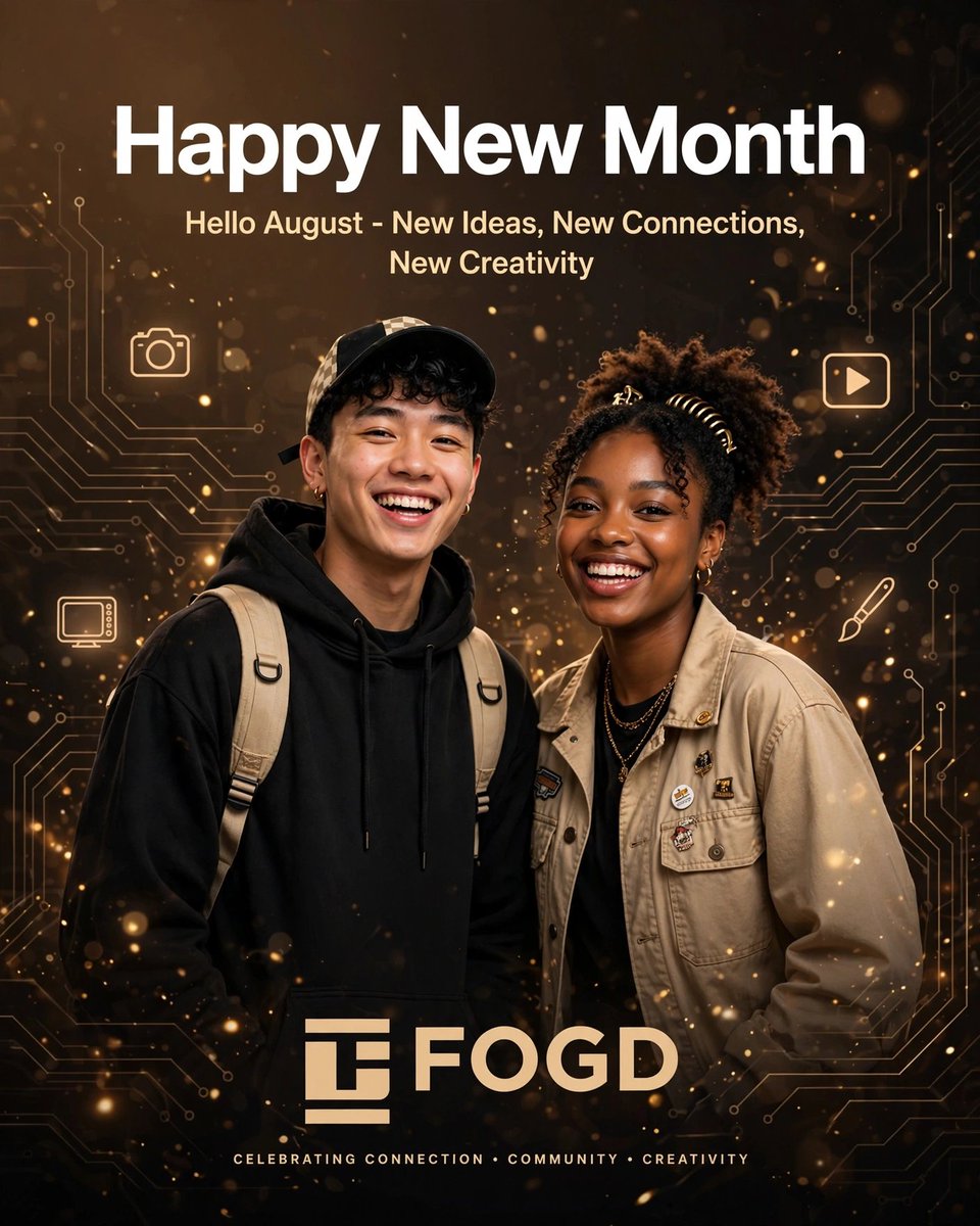 FOGDinnovates's tweet photo. Happy New Month! Hello August — New Ideas, New Connections, New Creativity. Let’s make it count. 🚀
#FOGD #HelloAugust #CreativityMeetsTech https://t.co/3GRToJvYWc