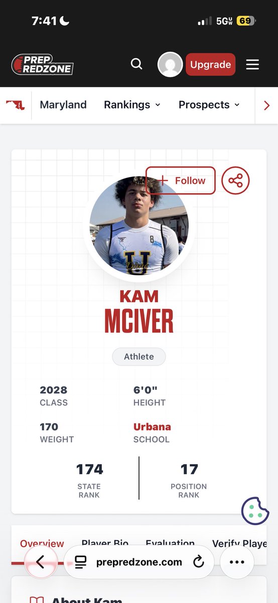 kammciver3's tweet photo. blessed to be ranked by @PrepRedzoneMD as the #174 overall player and #17 at my respective position. only way to go from here is up! 
@coachshoeUHS 
@tdhald 
@UrbanaHawksFB https://t.co/zpk9FfCJYL